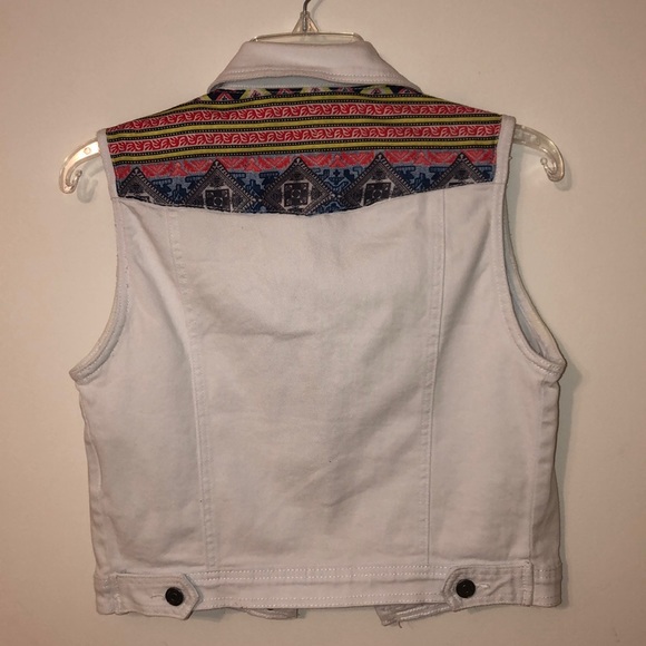 Love Culture White Denim Vest - Picture 3 of 4